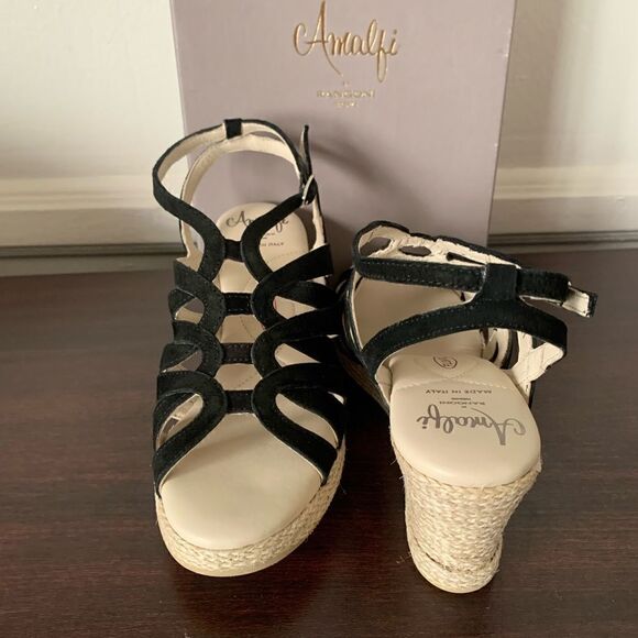 Amalfi by Rangoni Luca soft suede leather espadrille wedge sandal size 6 - Picture 5 of 10